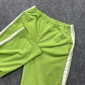 VTG Fuda Sport Track Pants Small Green White Stripe Wide Leg Women